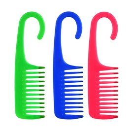 6 Pack Shower Combs w/Hook Wet Dry Hair Wide Tooth Detangles Wash Care Durable