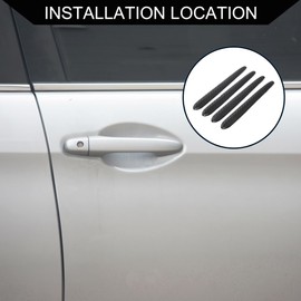 Hihaha Door Guard Set/Exterior Car Side Door Guard for Car Vehicle RV Truck Pickup/Anti-scratch Collision Glue / 4 Pcs Carbon Fiber Pattern Black