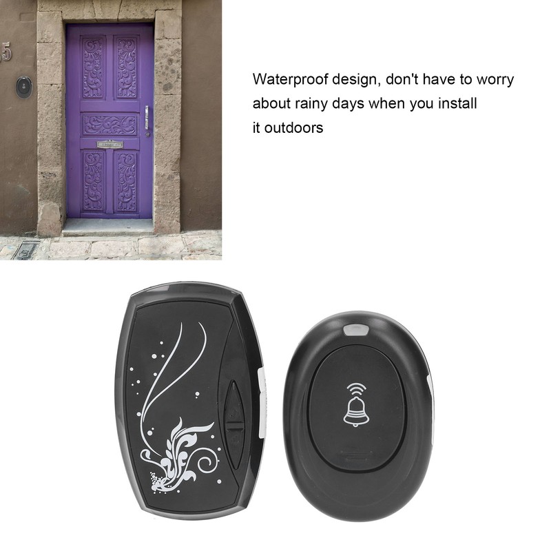 Wireless Doorbell with LED Flash Light Remote Control Music Doorbell