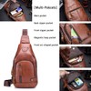 BULLCAPTAIN Leather Sling Bag Mens Chest Bag Casual Shoulder Crossbody