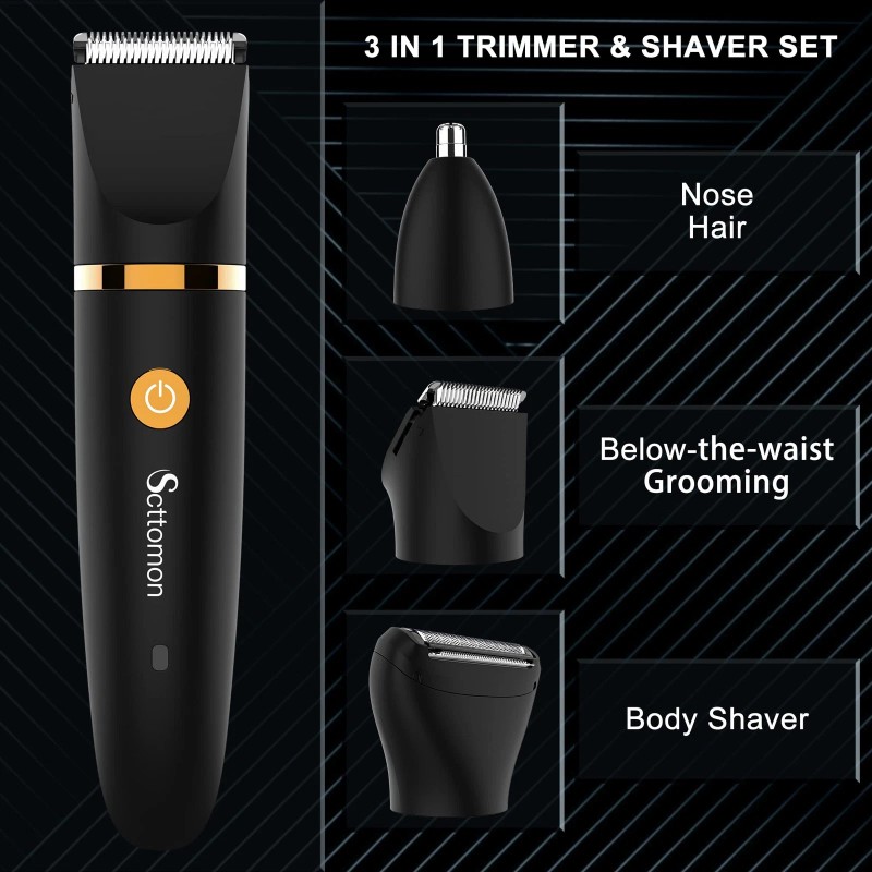 Scttomon Electric Groin Hair Trim Ball Trimmer for Men Body