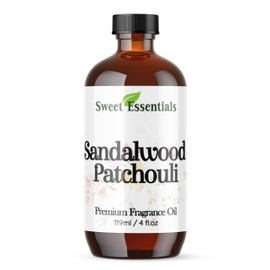 Sandalwood Patchouli, 4oz Premium Fragrance Oil, Aromatherapy, Diffuser, Crafts, Soap, Home Scents, Bath & Body, DIY Parfum and Much More. Versatile & Long-Lasting by Sweet Essentials