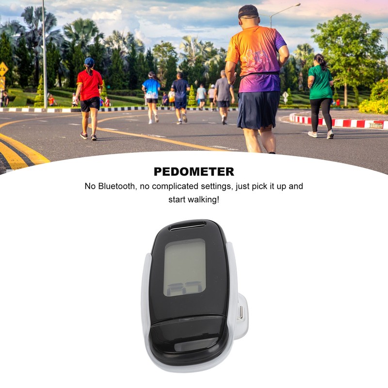 Step Counter Large LCD Screen USB Rechargeable Accurate Portable Lightweight