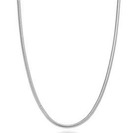 Miabella 925 Sterling Silver Italian 1.5mm, 2mm, 2.5mm Round Snake Chain Necklace for Women Men, Made in Italy