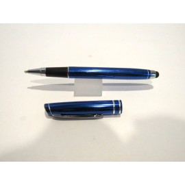 TERZETTI HEMISPHERE GLOSSY BLUE METAL ROLLER BALL PEN WITH CONDUCTIVE STYLUS TIP