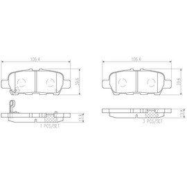 Balatas Cerámicas Traseras BREMBO Compatible con Nissan X-Trail 2.5L L4 2014-2019