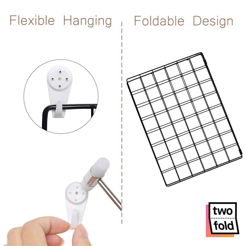 Kakivan Wire Wall Grid Panel for Photo Display, DIY Iron