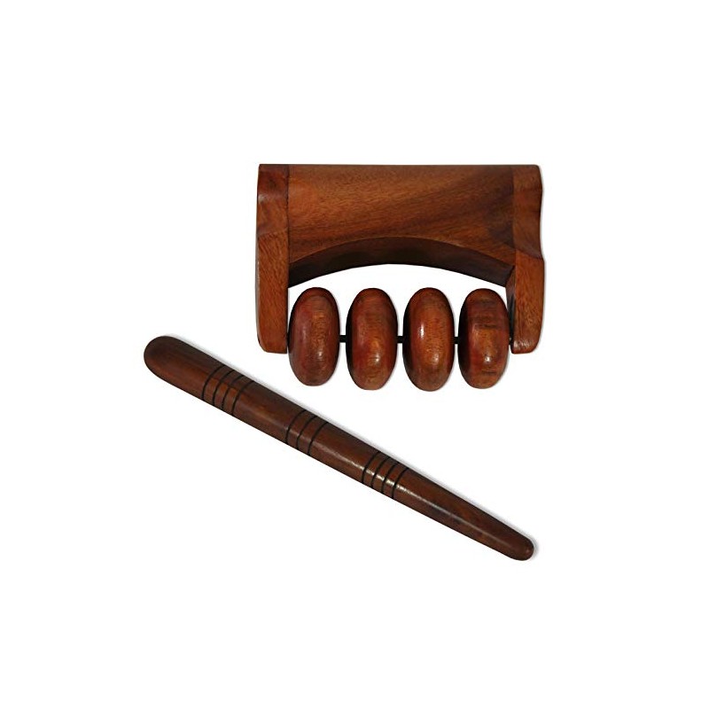 Thai Handheld Wooden body roller massager