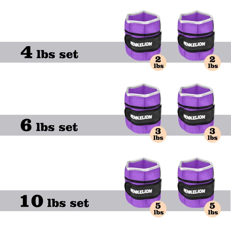 Henkelion 1 Pair 10 Lbs Adjustable Ankle Weights For Women