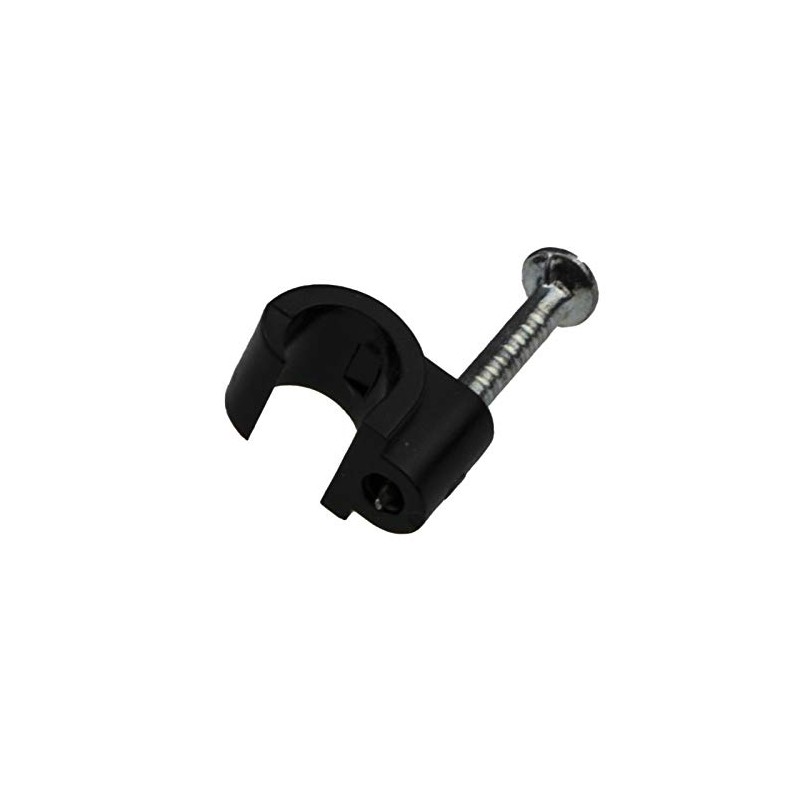 kenable Round Black 6mm to 7mm Cable Clips Secure Fastenings