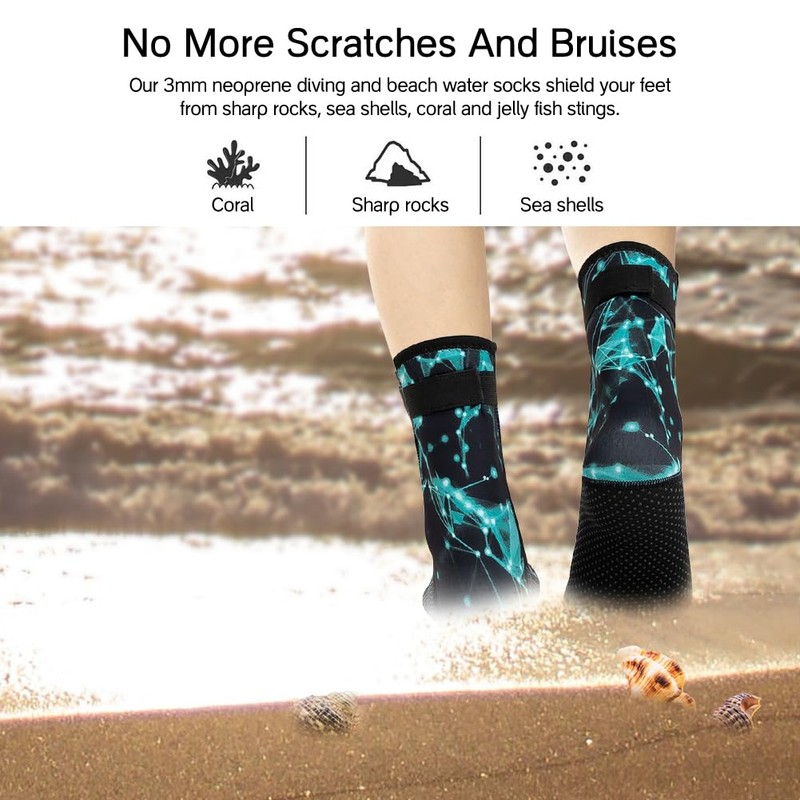 NARUTOO 3mm Neoprene Wetsuit Socks,Thermal Wetsuit Socks, Quick-Drying Diving Socks