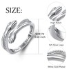 Hug Ring, S925 Sterling Silver Hugging Hands CZ Open Ring