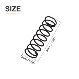DTGN 1.2x15x50mm(DxODxL) Compression Spring - 20Pack - Good for Machinery - Spring Steel Extension Spring - Black