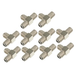 DOITOOL 10pcs Type Female Splitter Way Tv Signal Adapter Design for Dual Antenna Reception Compatible Home Theater Systems