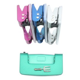 Garden Fork Hole Punch Metal Office Supplies 30 Sheets Gift Lightweight Blue, Green, Silver and Pink 148