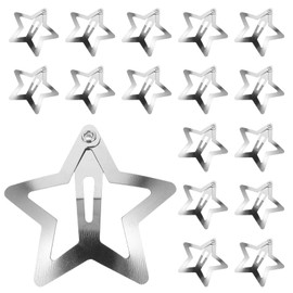 Henyall 20Pcs Y2K Star Snap Hair Clips,Non-Slip Silver Hair Clips,1.26 Inch Cute Hair Pins, Lovely Metal Star Hair Accessories for Women Girls for Kids, Girls and Women