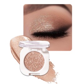 Enfuntins Glitter Eyeshadow Single, Ultra-Fine Sparkling Diamond Shimmer, Long-Lasting Sheer Eye Makeup, Crease-Proof & Buildable Eye Shadow Topper, Champagne Gold