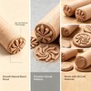 7 Piece Wooden Clay Stamps, 2 Inch Recessed Imprint Tools