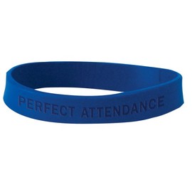 Jones School Supply - Perfect Attendance (Blue) - Set of 100 Kids Wristbands - 7"