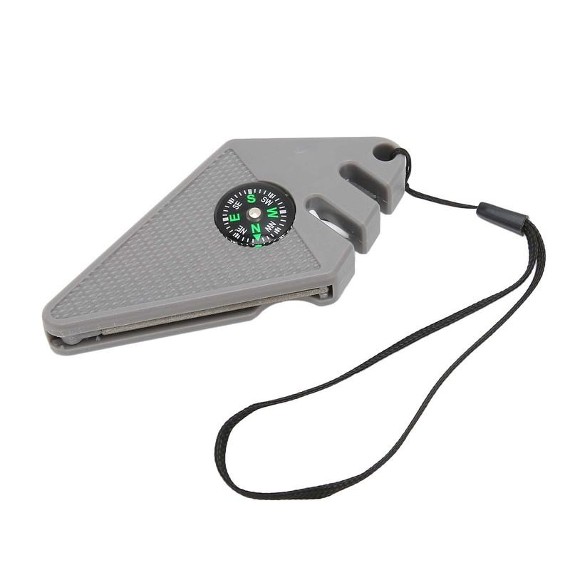 2PCS 6 in 1 Outdoor Knife Sharpener with Compass Survival