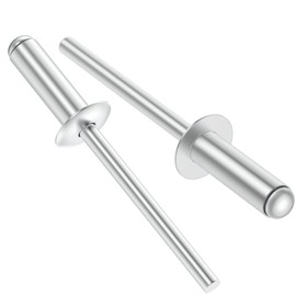 VGBUY (260Pcs) 1/8" x 1/2" Aluminum Blind Rivets, 3.2 x 12mm Pop Rivets,Rivets for Metal,Silver-(VG10103)