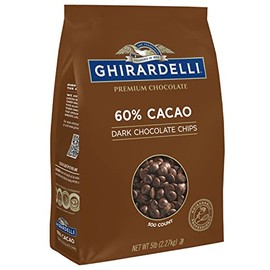 Ghirardelli Chocolate Company 60% Cacao Dark Chocolate Chips, 5lb. Bag (Pack of 1)