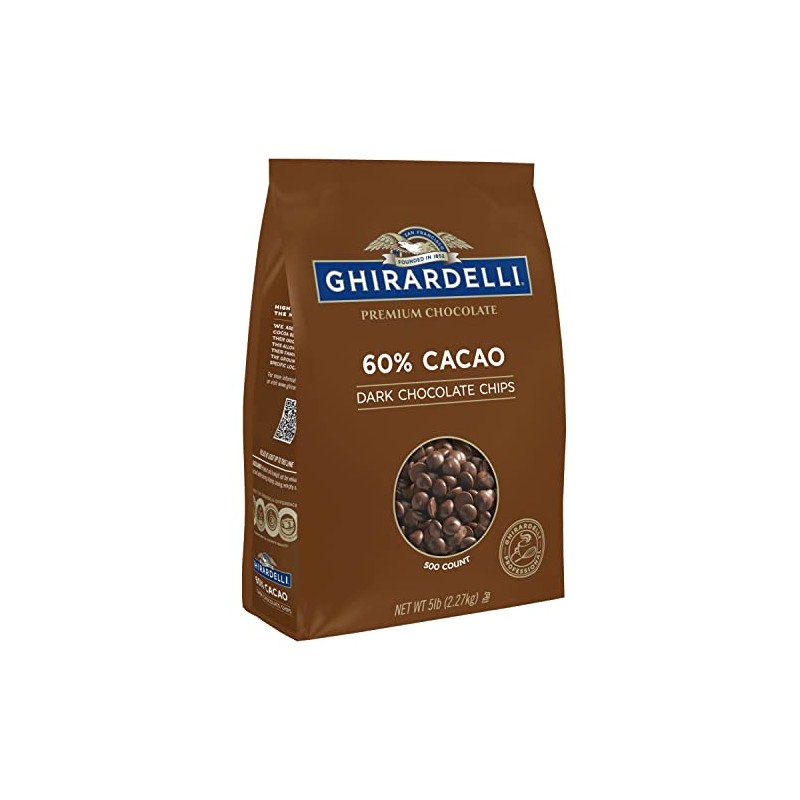 Ghirardelli Chocolate Company 60% Cacao Dark Chocolate Chips, 5lb. Bag