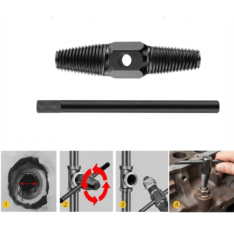 Double Head Screw Extractor Tool Set for Broken Faucet Valves,