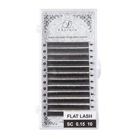 FELICIA Flat Lash Matte Eyelash Extensions Ultra Soft Single Matsueku Eyelash SC Curl 0.15 Thickness 0.04 inch (10 mm)