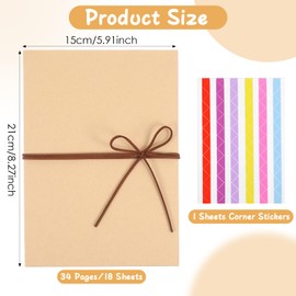 Tyqour Accordion Scrapbook Album with DIY Accessories, 6 x 8 Inch Small Photo Album Scrapbook for DIY Scrapbooking Anniversary Sketchbook Wedding Valentines Day Gifts Brown