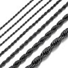 Men 3.8mm Chain Black Twisted Rope Chain Necklace, 20"