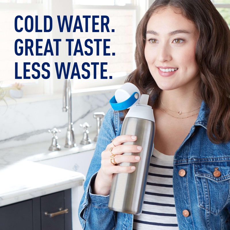 Brita Stainless Steel Premium Filtering Water Bottle, BPA-Free, Reusable, Insulated,