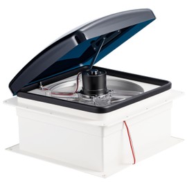 RVLOVENT 12V RV Roof Fan Vent 14'' 10 Speed Reversible Manual Lift (NO REMOTE)