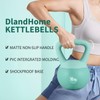 DlandHome Kettlebell, 10lbs, Mint Green, Iron, Soft PVC Filled, Ergonomic