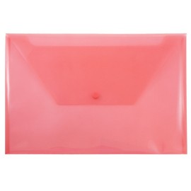 JAM PAPER Plastic Envelopes with Snap Closure - Legal Booklet Envelope - 247.6 x 368.3 mm (9 3/4" x 14 1/2") - Red - 12/Pack