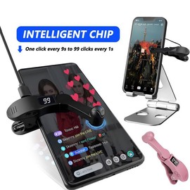 2025 New Auto Clicker for Smart Phone,Phone Screen Tapper for Phone Apps Video live Streaming Gadget Fast Click Simulation Finger Continuous Click for Live Broadcasts Likes  ,Games,Shopping,Reward Tasks,Live Streaming Accessories - Color: Pink