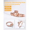 Bestyle Rose Gold Vermeil Claddagh Rings Sterling Silver Ring Women