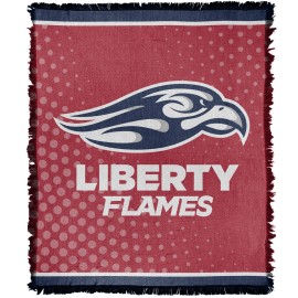 Liberty University Blanket, 50"x60" Logo Dots Woven Cotton Blend Throw Blanket