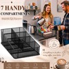 Domensi Mesh Condiment Station with 7 Compartment, Break Room Coffee