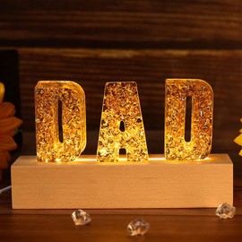 Voaesdk Big Letter Light Resin Molds,26 Cavities Alphabet LED Silicone Resin Mold with 1Pcs USB Powered Wooden Lighted Base Stand for DIY Table Crafts Party Wedding Desktop Lamp Home Decor