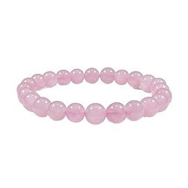 Certified Rose Quartz Stretch Bracelet, Heart Chakra, Libra Birthstone, 8mm Beads