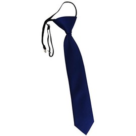 TigerTie Children's Tie in Plain - Tie Pre-Tied with Elastic Band, navy