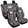 Howilath Dog Mom Paw Boho Floral Print 4 Pcs Car