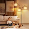 OUTON Arc Led Floor Lamp, Modern Black 3 Light Arched