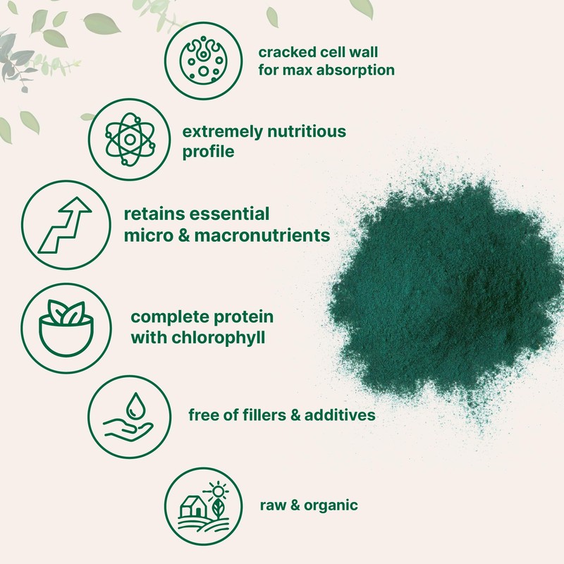 Micro Ingredients Organic Chlorella Powder, 20 Ounces | Broken Cell