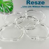 Resze 24 PCS Shower Curtain Rings, Plastic Clear Shower Curtain