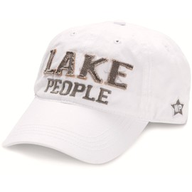 Pavilion Gift Company Lake People Adjustable Strap Cap, White, Large