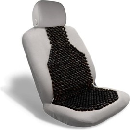 VaygWay Beaded Seat Cushion Car Driver Seat Cover with Durable & Double Strung Natural Wood Beads- Cooling Comfort Ventilated Massaging Support Cushion for Auto Cars -1 Pack Black