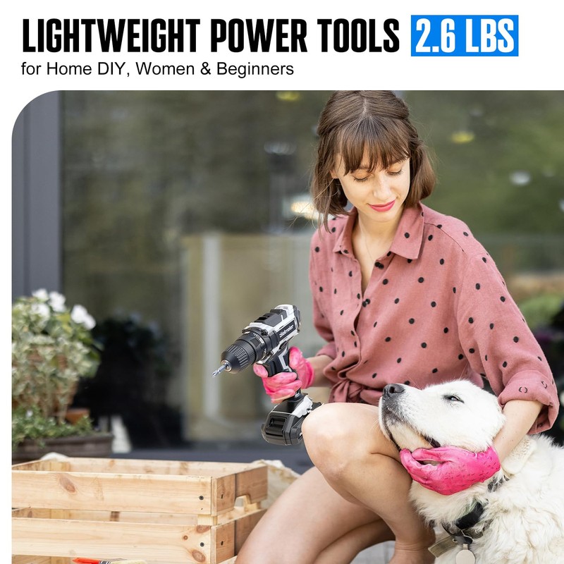 20V Cordless Drill and Impact Driver, Power Tool Combo Kit