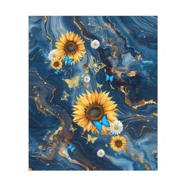 Dishwasher Magnet Cover, Marble and Flower Large Metal Dishwasher Front Door Sticker 22x26Inch for Refrigerator Dryer Kitchen Appliance Home Decor